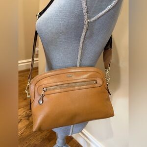 CELINE Caramel Leather Vintage Pouch w/unbranded strap